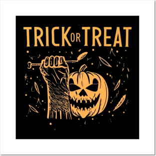 Trick or Treat Halloween Scary Pumpkin Posters and Art